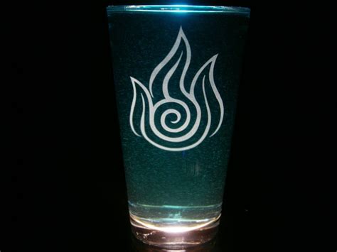 Fire Bender Symbol Pint Glass Etsy
