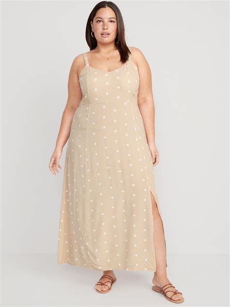 Polka Dot Smocked Maxi Slip Dress Old Navy