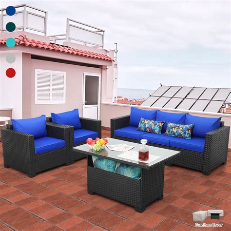 Amazon Rattaner 5 Piece Outdoor Furniture Set Patio Furniture Set