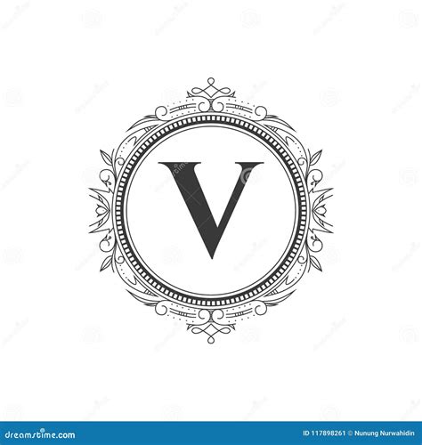 Plantilla Inicial Del Logotipo De La Letra Del Monograma V Con El