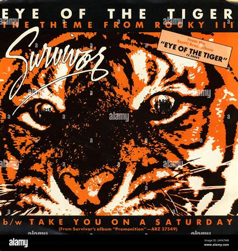 Survivor Eye Of The Tiger Vintage Vinyl Record Cover Stock Photo