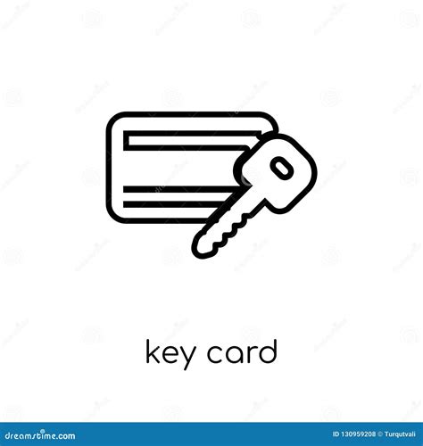 Key Card Icon Trendy Modern Flat Linear Vector Key Card Icon On Stock