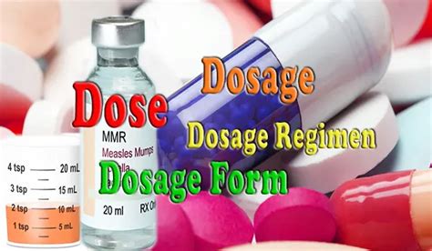 Dose, Dosage, Dosage Form, Dosage Regimen