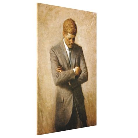 John F Kennedy Official Portrait By Aaron Shikler Canvas Print Zazzle