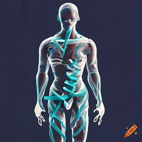 Protein Structure Ribbon Diagrams Forming Human Body On Craiyon