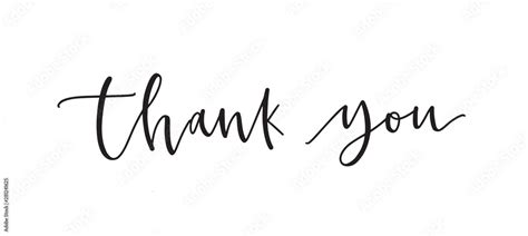 Thank You Word Or Message Written With Cursive Calligraphic Font Or