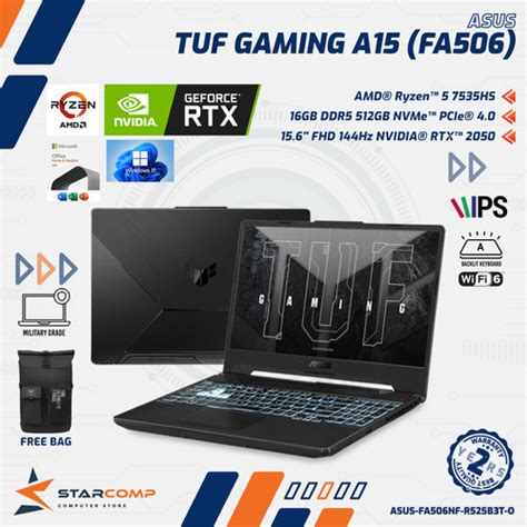 Promo Asus Tuf Gaming A15 Fa506nf Ryzen 5 7535hs Rtx2050 16gb 512gb W11