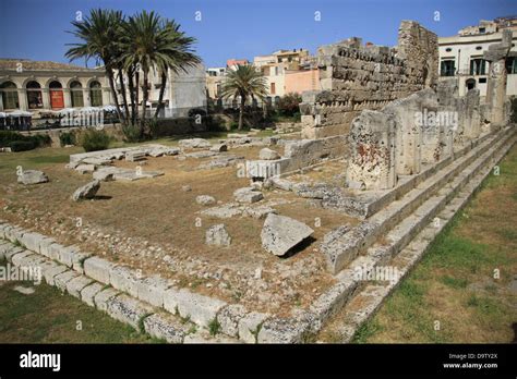 The Temple Of Apollo Tempio Di Apollo On The Island Of Ortygia In