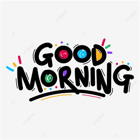 Good Morning Text Doodle Vector Good Morning Doodle PNG And Vector