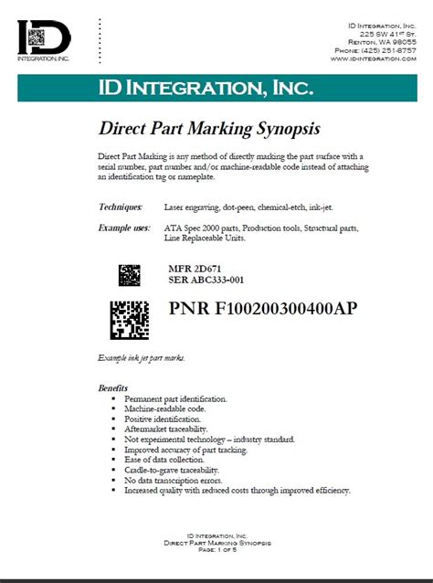 Learn The Benefits Of Dpm Direct Part Marking For Uidiuid Labeling