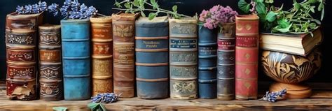 Bookshelf Arrangement Variety Of Books Display Decor Premium Ai