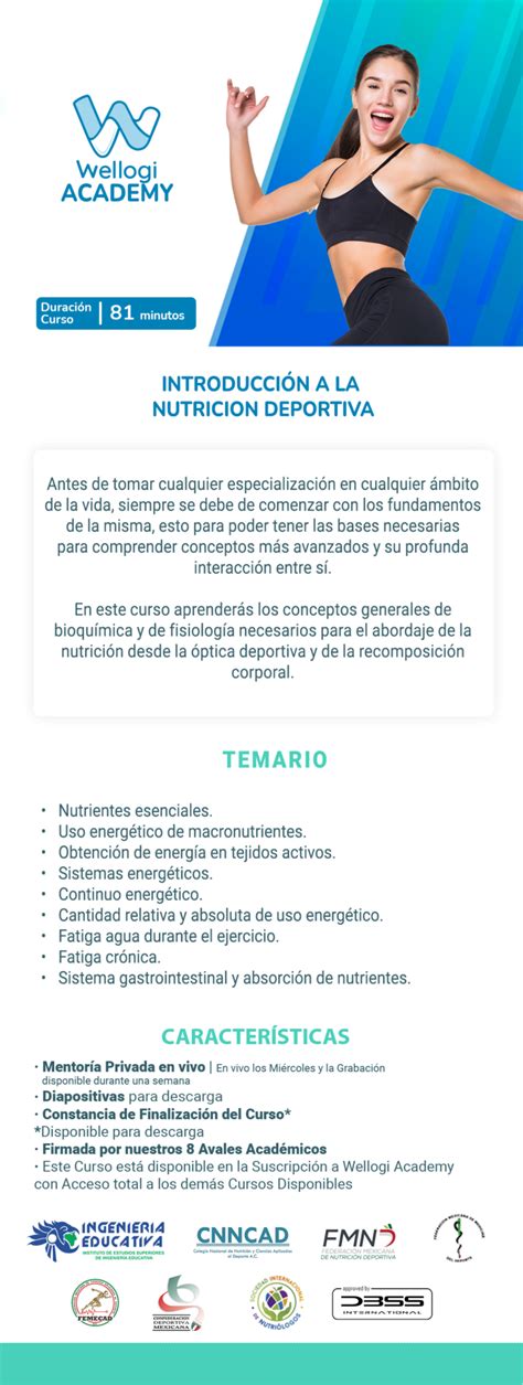 Examen Introducción a la Nutricion Deportiva Wellogi Academy