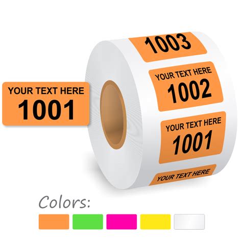 Personalized Color Coded Consecutive Number Labels Roll Sku L 3043p N