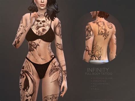 Sugar Owls Infinity Full Body Tattoo Sims 4 Tattoos Sims 4 Body