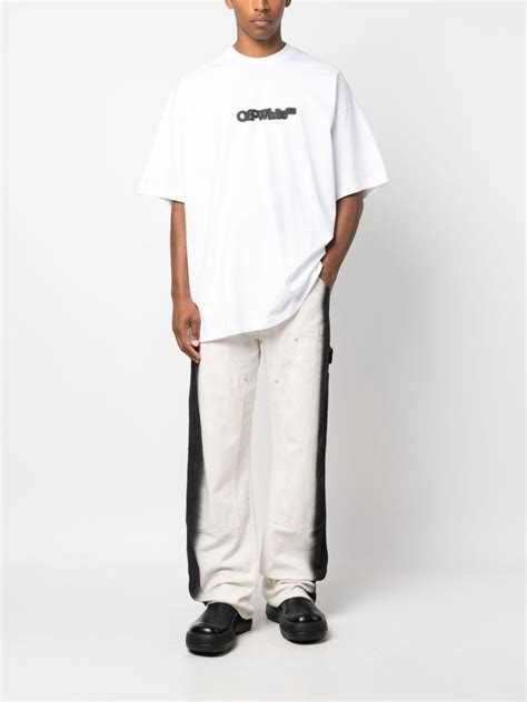 Off White Logo Print Cotton T Shirt Farfetch