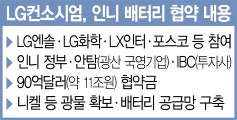 Lg엔솔 인니서 ‘니켈부터 배터리까지 全밸류체인 구축한다 서울경제