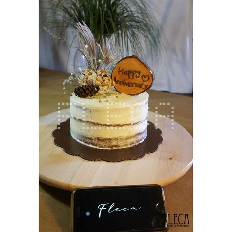 Jual Kue Ulang Tahun Vintage Rustic Dried Flower Murah Naked Cake