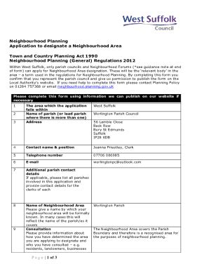 Fillable Online Worlington Neighbourhood Plan Area Designation Revised