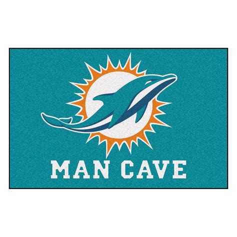 Officially Licensed NFL Miami Dolphins 19 X 30 Man Cave Rug 9809656