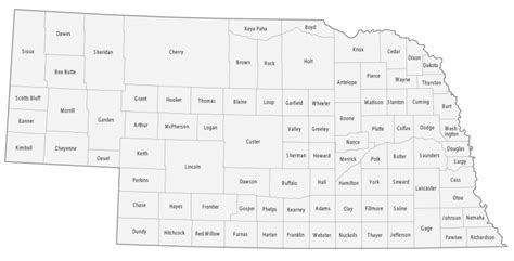 Nebraska County Map - GIS Geography