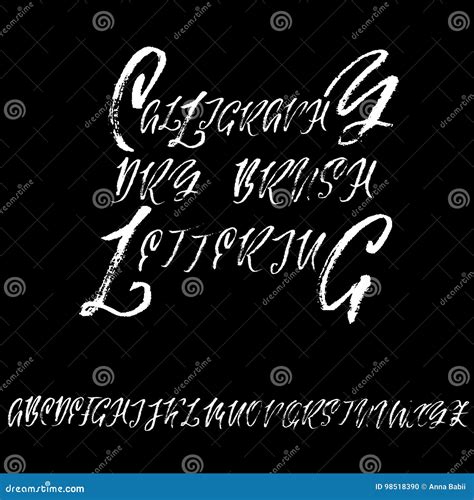 Hand Drawn Elegant Calligraphy Font Modern Brush Lettering Stock Vector Illustration Of