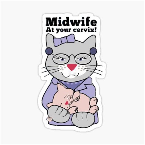 Midwife At Your Cervix Cat And Kitten Sticker For Sale By