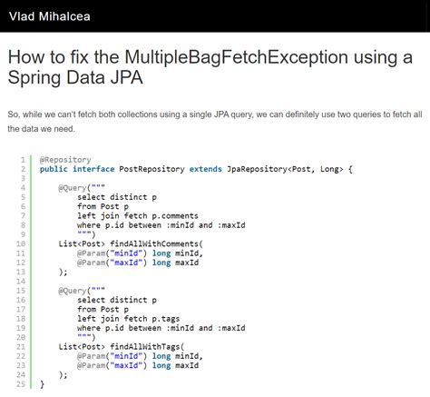 Spring Data Jpa Multiplebagfetchexception Vlad Mihalcea