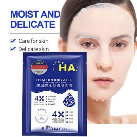 Hyaluronic Acid Facial Mask Sheet Pores Moisturizing Whitening Replenishment Oil Control V7q2