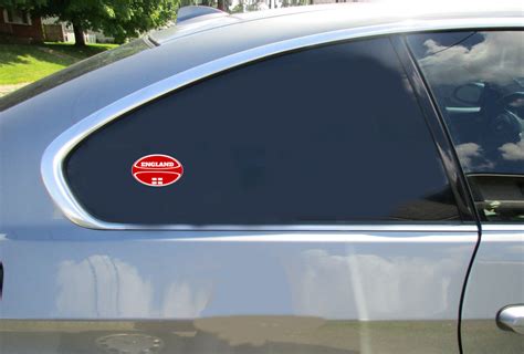 England Red Rugby Ball Sticker - U.S. Custom Stickers