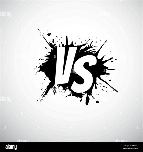 Versus Letras Logotipo Blanco Sobre Negro V Y S Splash Imagen Vector