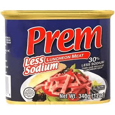 Prem Luncheon Meat Less Sodium 12oz Canned Goods Walter Mart