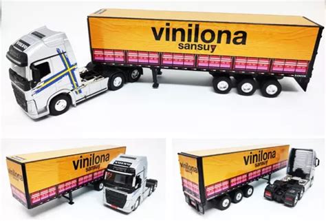 Miniatura Caminhão Volvo Fh500 Carreta Lona Personalizada R 133 em