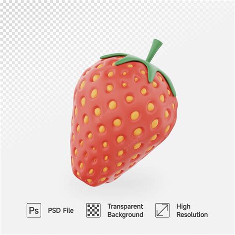 Premium Psd Strawberry 3d Illustration