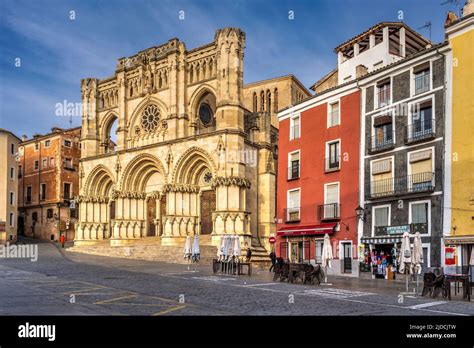 Cathedrals Facade Plaza Mayor Cuenca Castilla La Mancha Spain