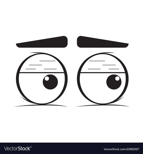 Suspicious Eyes Cartoon Royalty Free Vector Image