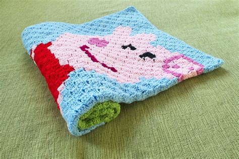 Pappa Pig Crochet Baby Blanket Handmade Baby Blanket Supercica