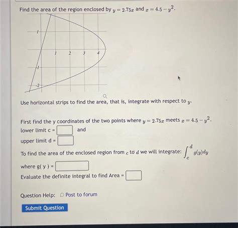 Solved Find The Area Of The Region Enclosed By Y 2 75x And Chegg