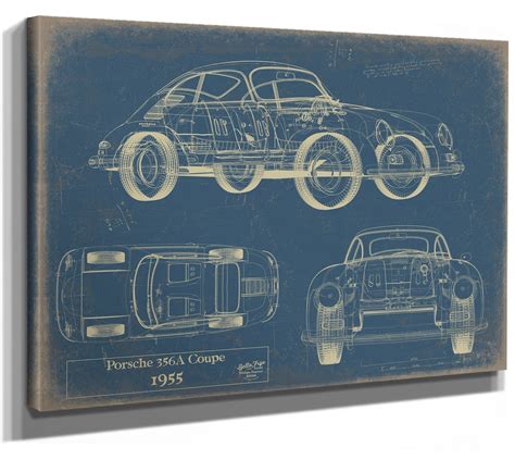 Vintage 1955 Coupe Car Blueprint Gifts for Dad Original Vehicle Print ...