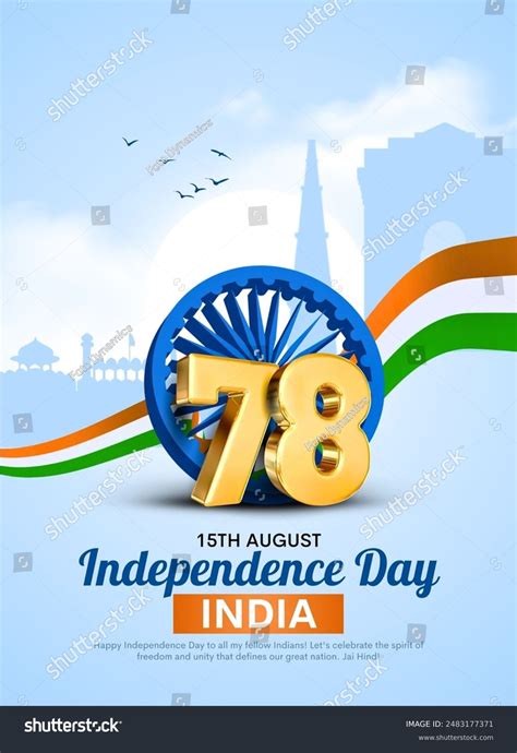 Happy 78th Independence Day Of India Creative Royalty Free Stock