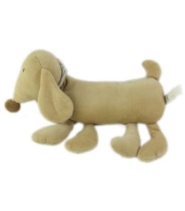 Peluche Doudou Chien Beige Cm Sia Foulard Rayures Chez Vous Des Demain