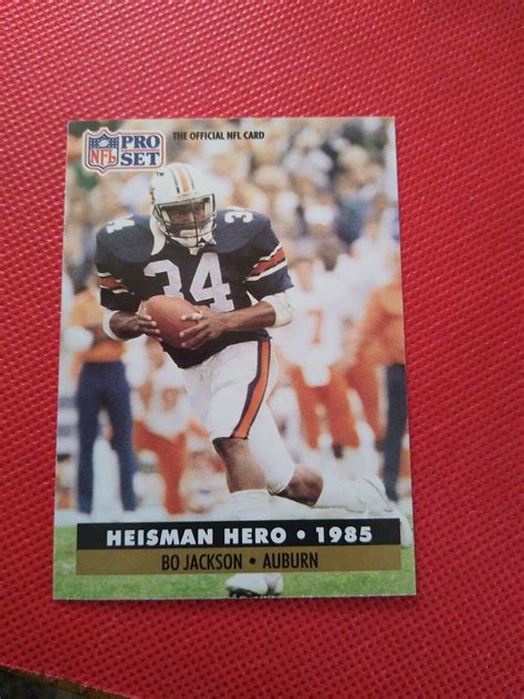 Nfl Pro Set Bo Jackson Heisman Hero Auburn Oakland