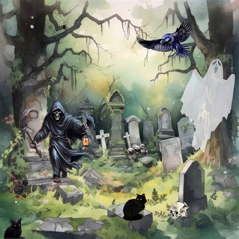 Grim Reaper Halloween Graveyard Free Stock Photo Public Domain Pictures