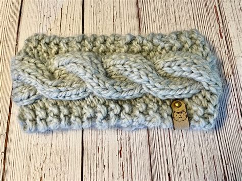 Knitted Wool Headband Ear Warmer Cable Knit Headband Winter Headband