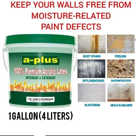 ACRYLIC EMULSION CLEAR GLOSS APLUS A PLUS 4LITER 1GALLON WATERBASED