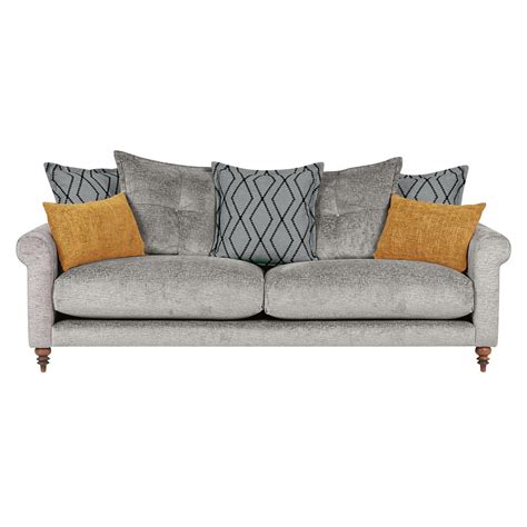 Bassett Grey Large Pillow Back Sofa Oak Furnitureland