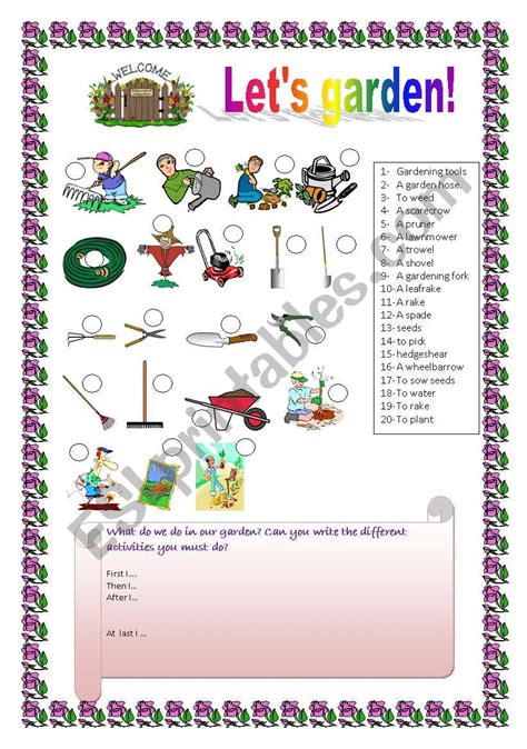 Gardening Key Esl Worksheet By Reb77