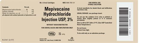 Mepivacaine - FDA prescribing information, side effects and uses