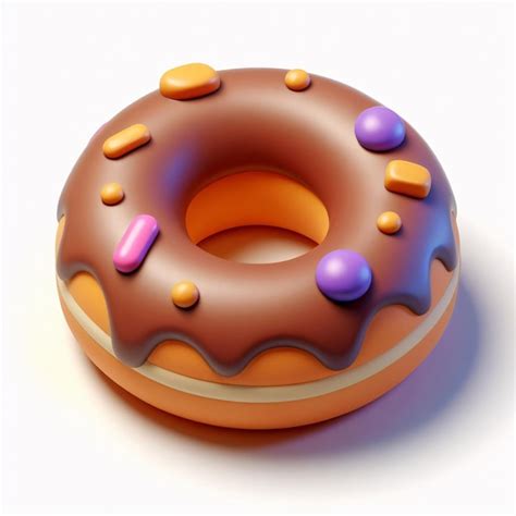 Sweet Temptation Colorful Glazed Donut Delight On White Background