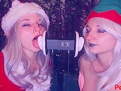 Aftynrose Asmr Christmas Twins Ear Licking Pornzog Free Porn Clips