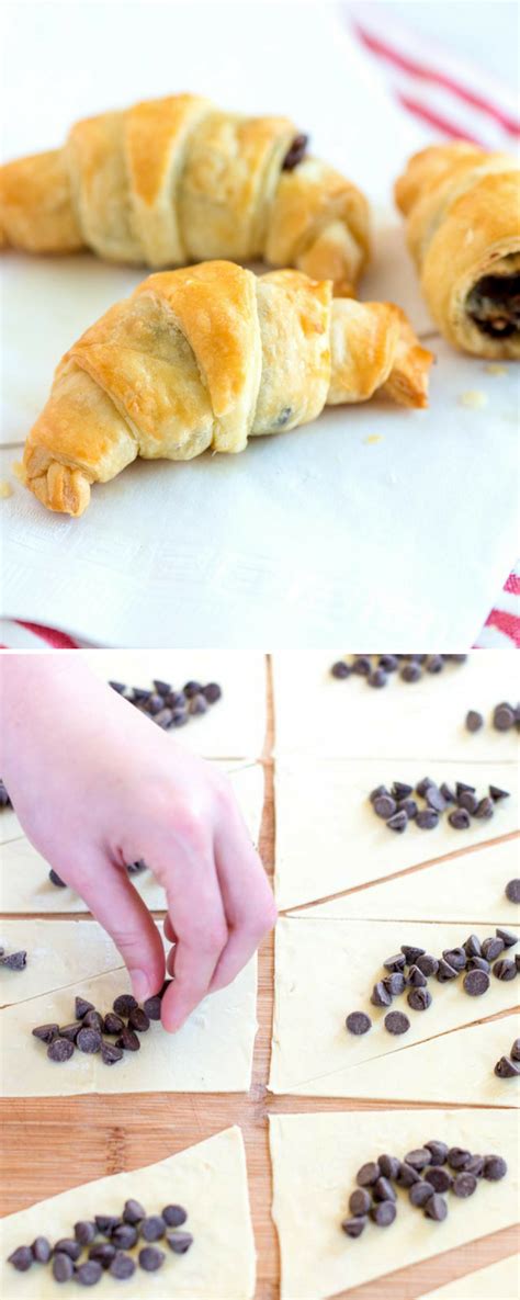 Quick Easy Chocolate Croissants Recipe Chocolate Croissant Homemade Pastries Puff Pastry